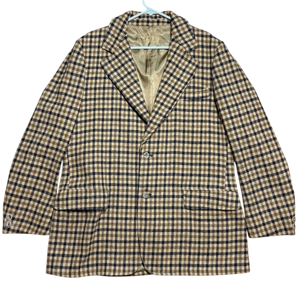 Pendleton Men’s Vintage 100% Virgin Wool Plaid 2 Button Blazer